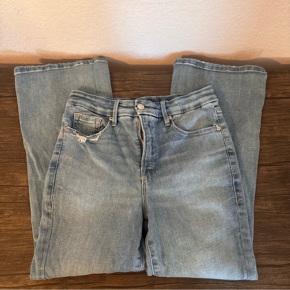 Good American Denim - Good American good legs crop mini boot jeans size waist 29